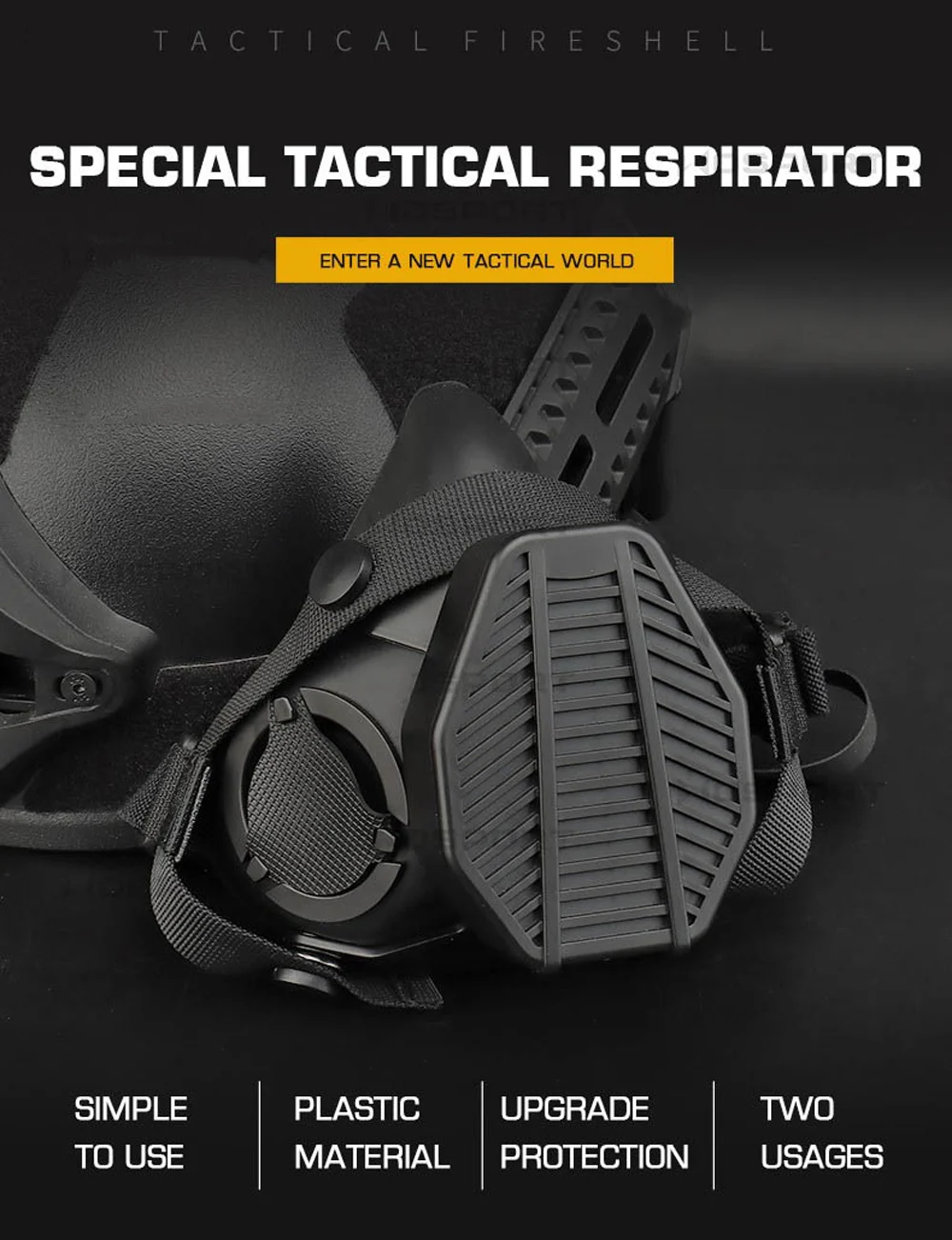 SOTR Mask Special Tactical Respirator Gas Mask Half Face for Militar Paintball Airsoft CS Cosplay HEPA Filtration Particulat