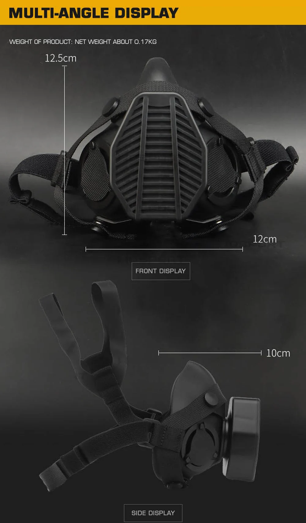 SOTR Mask Special Tactical Respirator Gas Mask Half Face for Militar Paintball Airsoft CS Cosplay HEPA Filtration Particulat