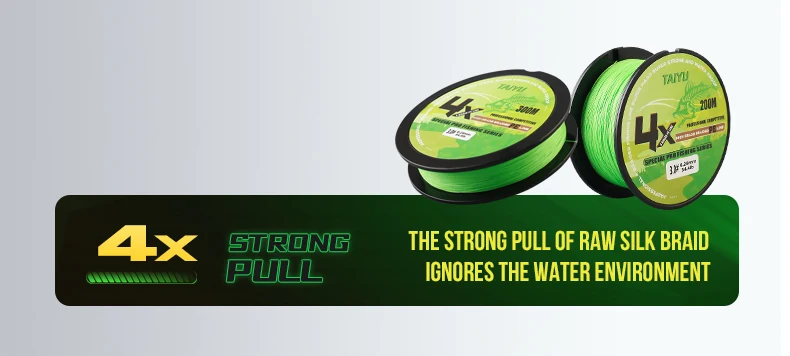 TAIYU 4 Strands 200M PE Braided Fishing Line 19LB-70LB Japan Durable Multifilament Fishing Line Super Smooth Carp Fishing Line