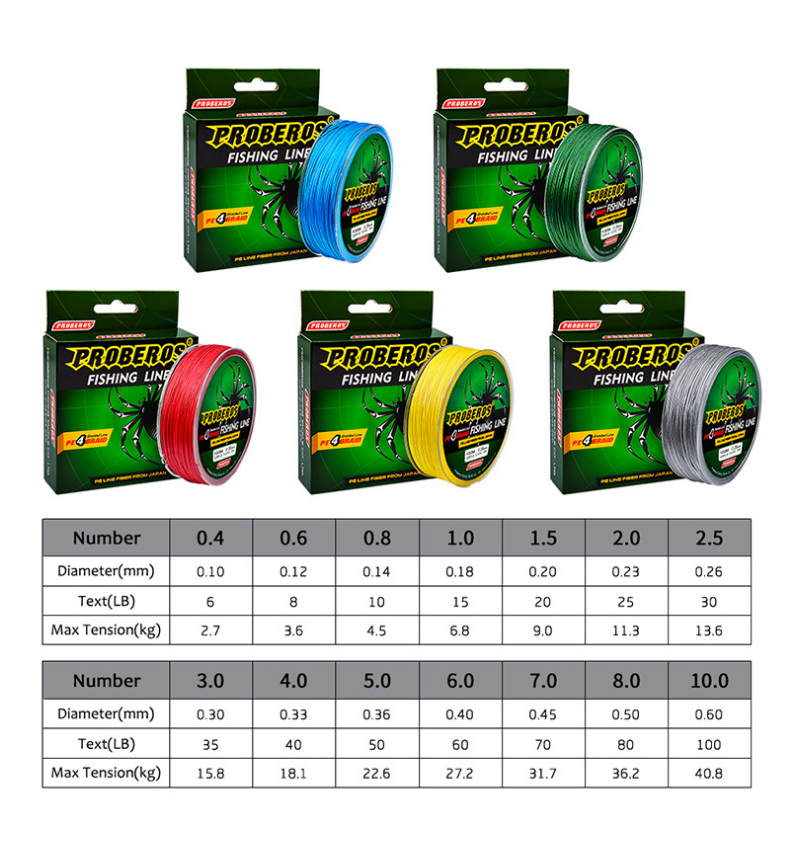 4 Strands Fishing Line Multifilament 6LB-100LB Japan PE Weave Multifilament Line Carp Fishing Japanese Braided Wire 100M PE Line