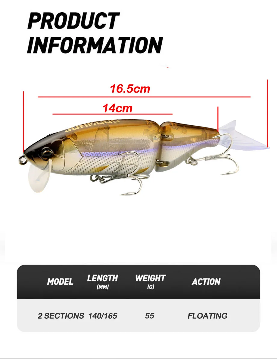 Swimbait Big Fishing Lure Artificial Hard Bait 55G Jointed Fishing Lure for Predator Wobbler Minnow Pike