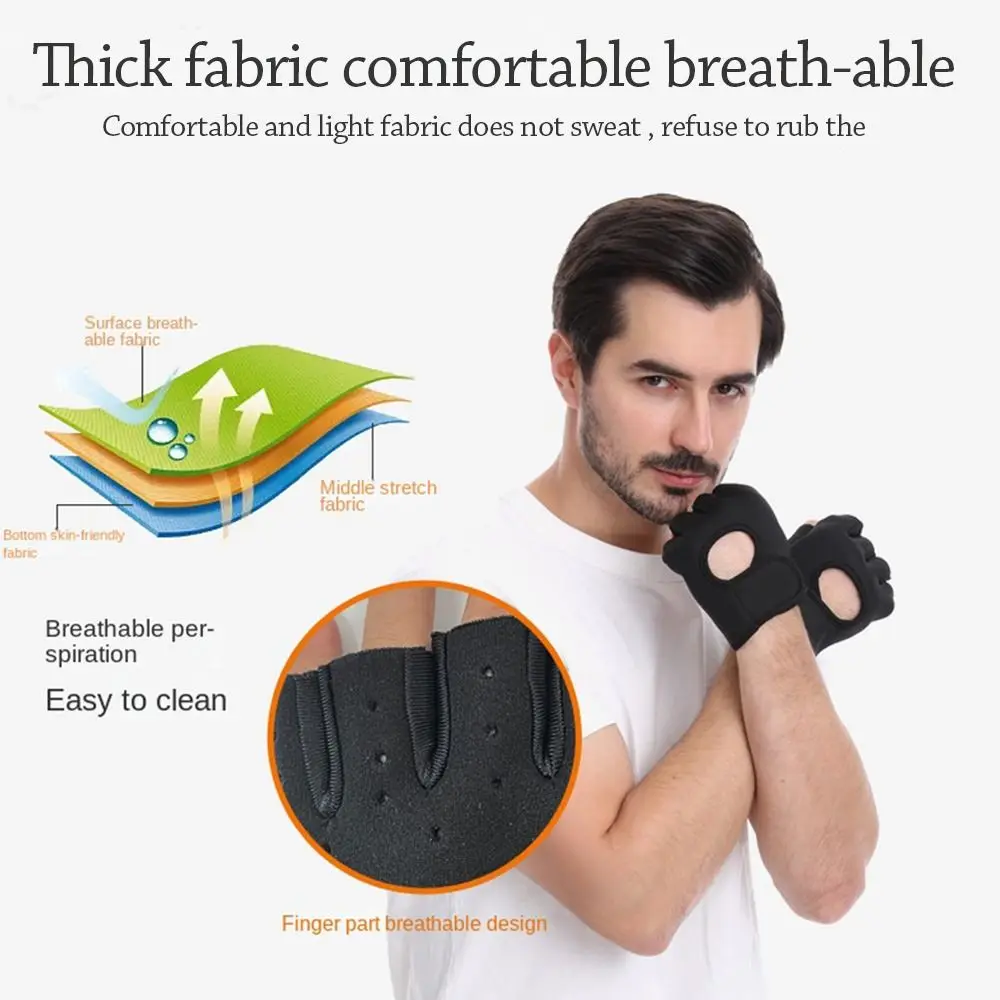 Women Men Fitness Gym Gloves Weightlifting Gloves Half Finger Breathable Non-slip Gel Pad Bodybuilding Training Dumbbells Gloves