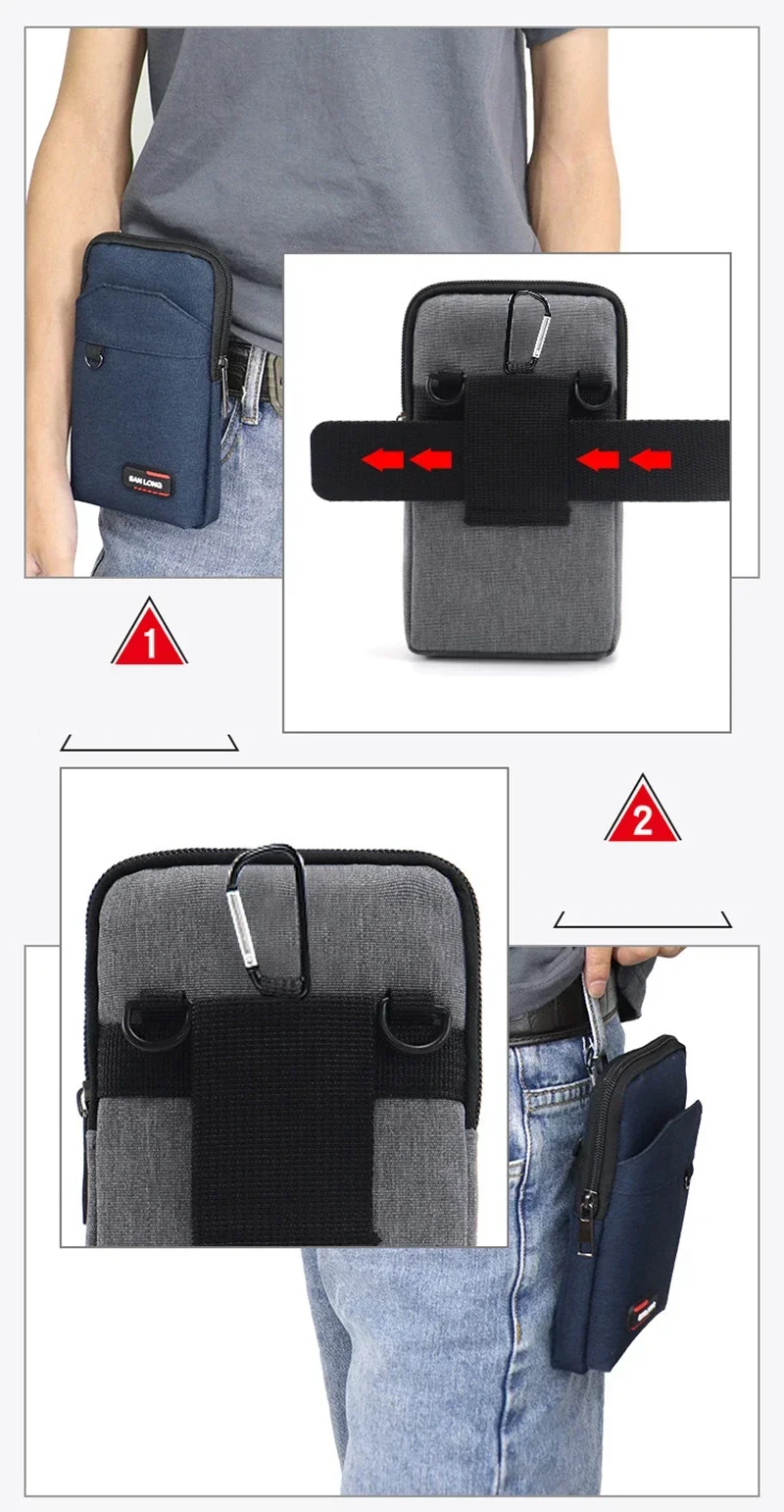 Waterproof Waist Bag Purse Single/double Layer Outdoor Waist Fanny Pack Men Phone Pouch Camping Hunting Tactical Bag with Belt