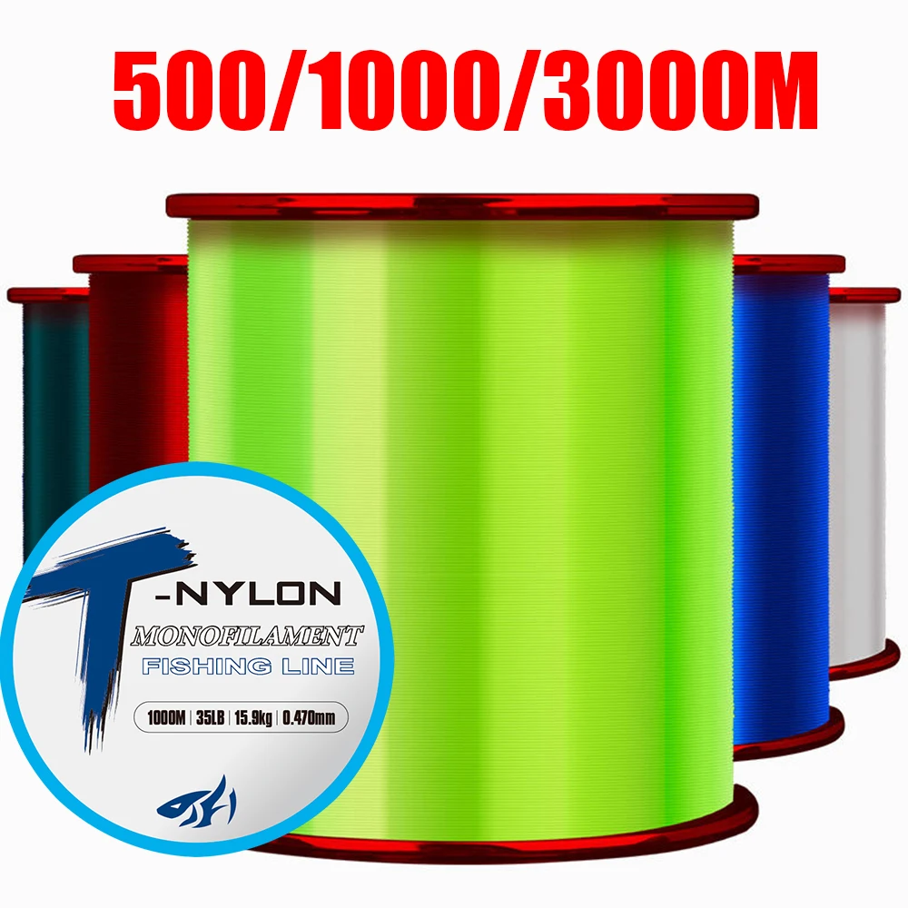 3000m Fishing Line 3LB-35LB Fluorocarbon Coating Treatment Process Carbon Surface Nylon Line for Freshwater Saltwater Fishing