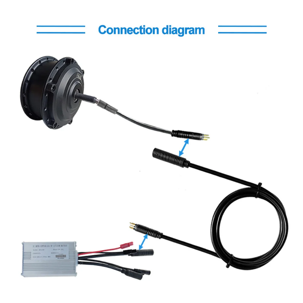 E-Bike Motor Female to Male Extension Cable 9 Pin Waterproof Wheel Motor Extension Cord