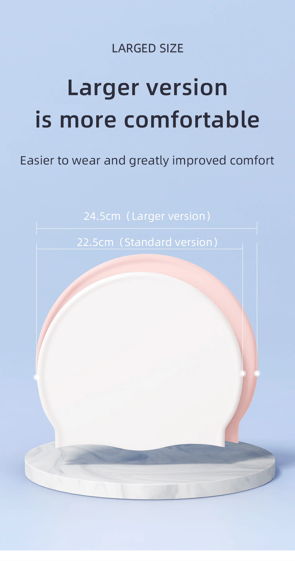 COPOZZ Water Sports Women Men Swimming Cap Ear Protect Long Hair Large Swim Pool Hat Professional Sports Waterproof Swim Cap