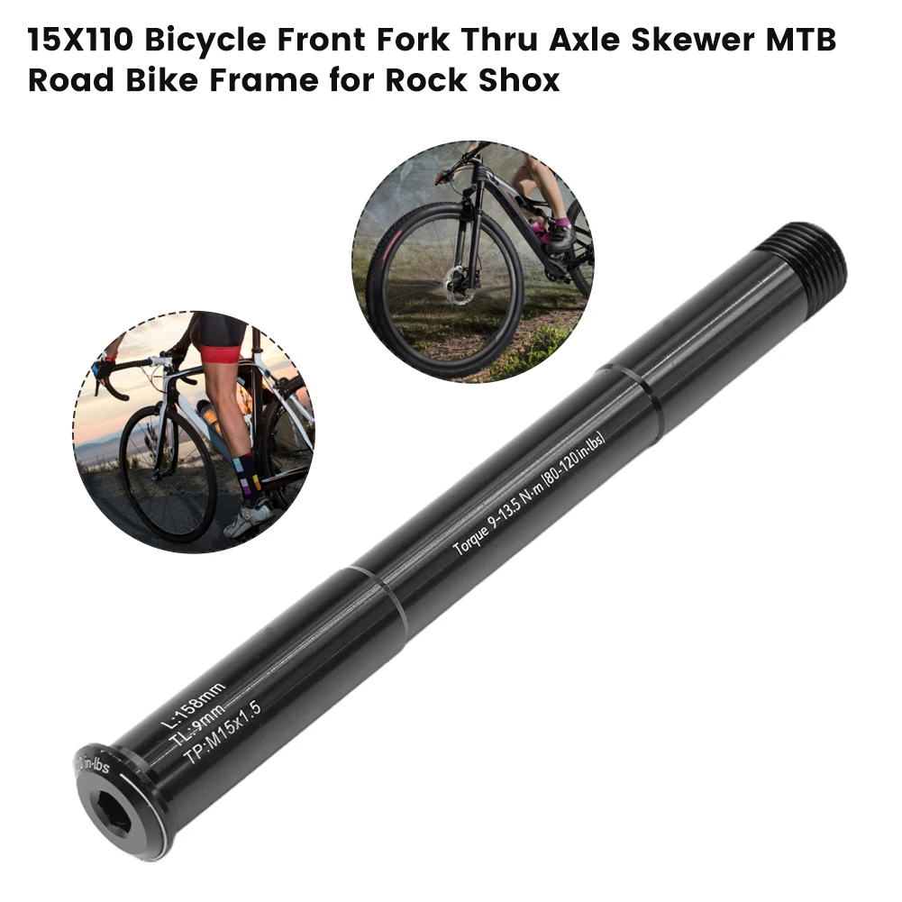 Mountain Bike Thru Axle 158mm Front Hubs Tube Boost Shaft for ROCK SHOX Front Fork 110*15mm Frame Road Bicycle Lever Accessories