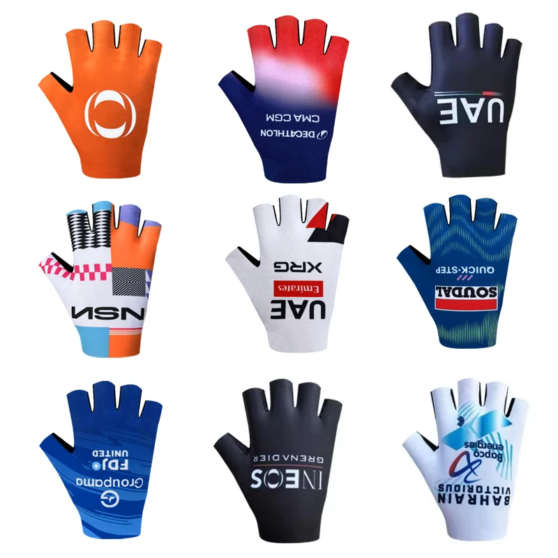 Pro Team 2026 Breathable Cycling Gloves UAE ITALY Road Bike Gloves Men Sports Half Finger Anti Slip MTB Bicycle Glove