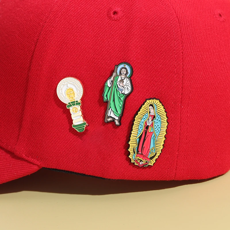 Our Lady Of Guadalupe Enamel Pins Golf Ball Hat Clips Golf Training Accessories Baseball Cap Cartoon Decorative Clip for Golfer