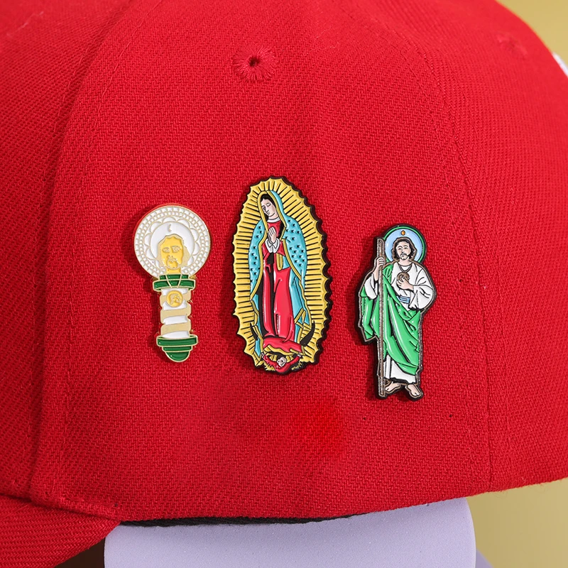 Our Lady Of Guadalupe Enamel Pins Golf Ball Hat Clips Golf Training Accessories Baseball Cap Cartoon Decorative Clip for Golfer