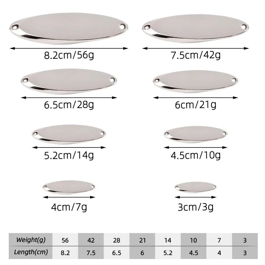 5PCS 3g-21g Luminous Fishing Metal Spoon Lure Hard Baits Bass Silver Spoon Fishing Lure Pesca Tackle Wobblers Isca Artificial