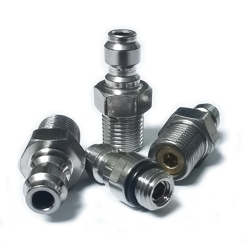 HPA Air 8mm Quick Disconnect Male Female Adaptor 8mm Fill Nipple High Pressure 1/8NPT 1/8BSP M10*1 M8*1 Stainless Steel