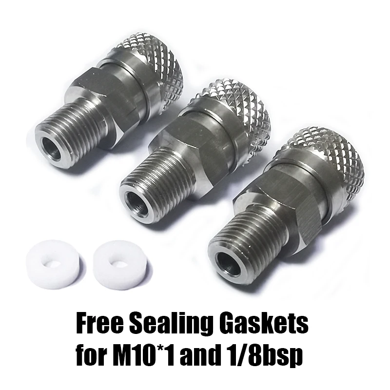 HPA Air 8mm Quick Disconnect Male Female Adaptor 8mm Fill Nipple High Pressure 1/8NPT 1/8BSP M10*1 M8*1 Stainless Steel