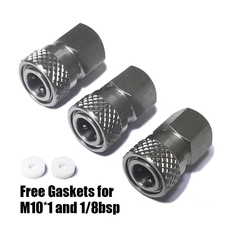 HPA Air 8mm Quick Disconnect Male Female Adaptor 8mm Fill Nipple High Pressure 1/8NPT 1/8BSP M10*1 M8*1 Stainless Steel