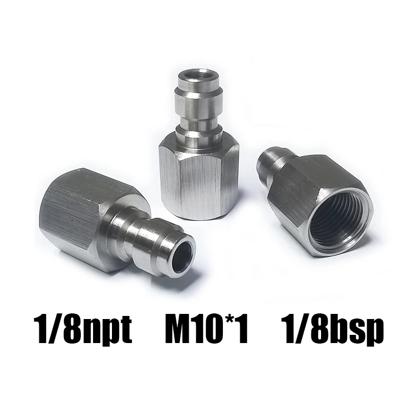 HPA Air 8mm Quick Disconnect Male Female Adaptor 8mm Fill Nipple High Pressure 1/8NPT 1/8BSP M10*1 M8*1 Stainless Steel
