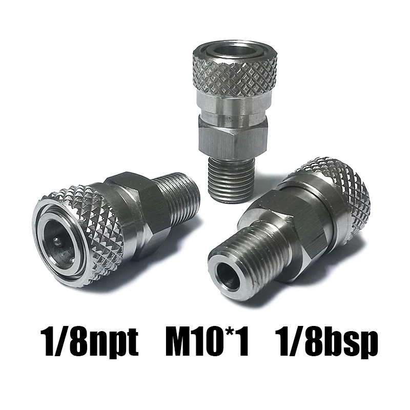 HPA Air 8mm Quick Disconnect Male Female Adaptor 8mm Fill Nipple High Pressure 1/8NPT 1/8BSP M10*1 M8*1 Stainless Steel