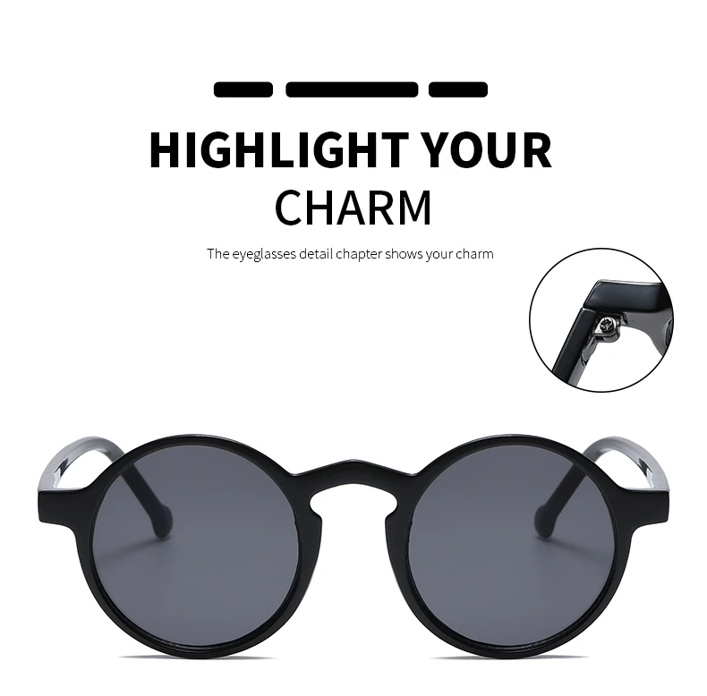 Small Round Cycling Sunglasses Men Women Vintage Brand Designer Black Sun Glasses Rivet Shades Female Ladies UV400