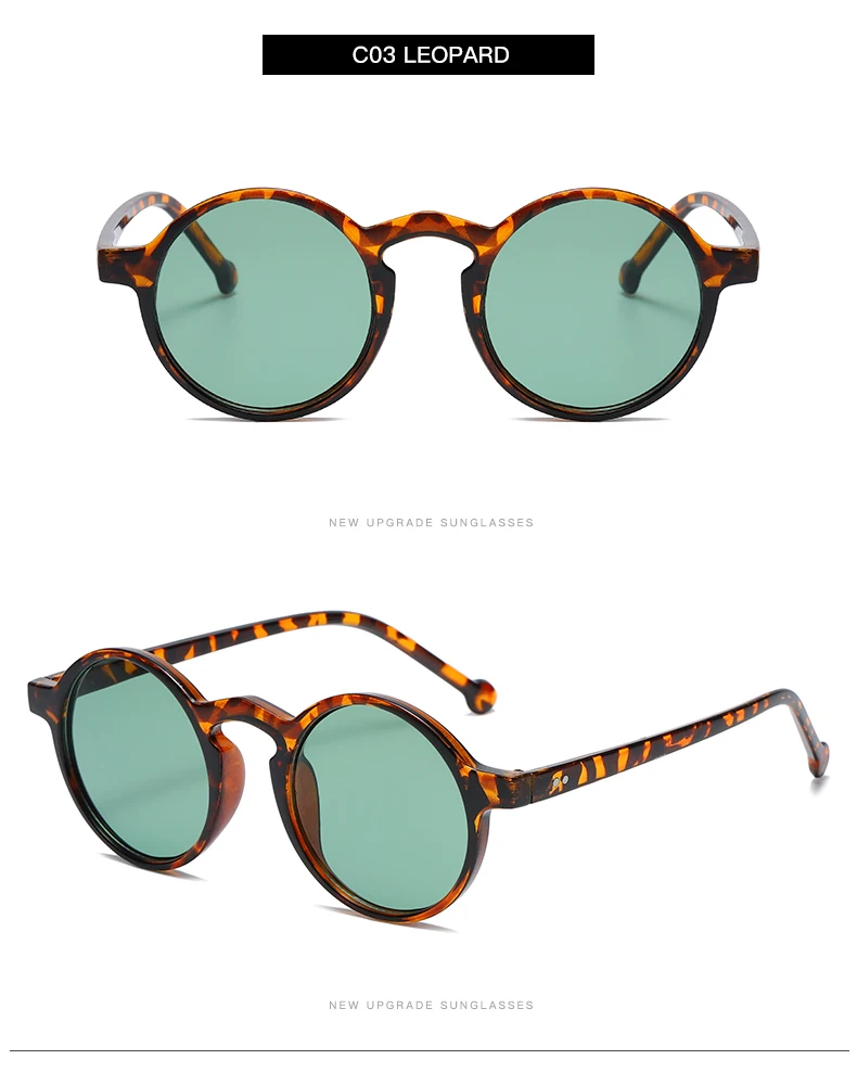 Small Round Cycling Sunglasses Men Women Vintage Brand Designer Black Sun Glasses Rivet Shades Female Ladies UV400