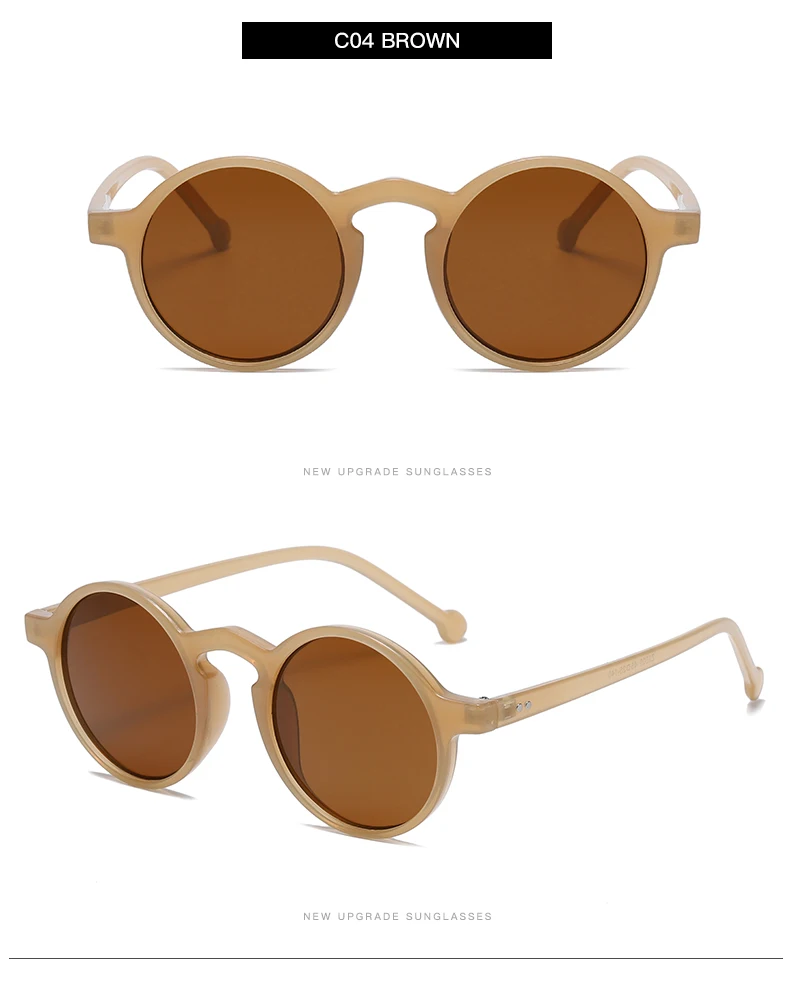 Small Round Cycling Sunglasses Men Women Vintage Brand Designer Black Sun Glasses Rivet Shades Female Ladies UV400