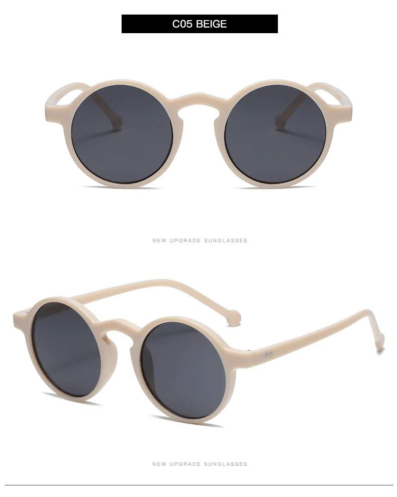 Small Round Cycling Sunglasses Men Women Vintage Brand Designer Black Sun Glasses Rivet Shades Female Ladies UV400