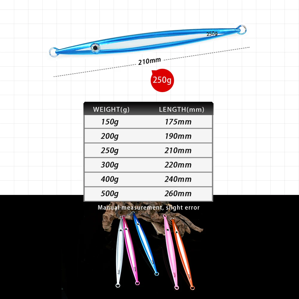 TOLU 150g 200g 250g 300g 400g 500g Large Vertical Metal Jigs Deep Sea Fishing Lure Sinking Saltwater Jigging Lure Hard Bait