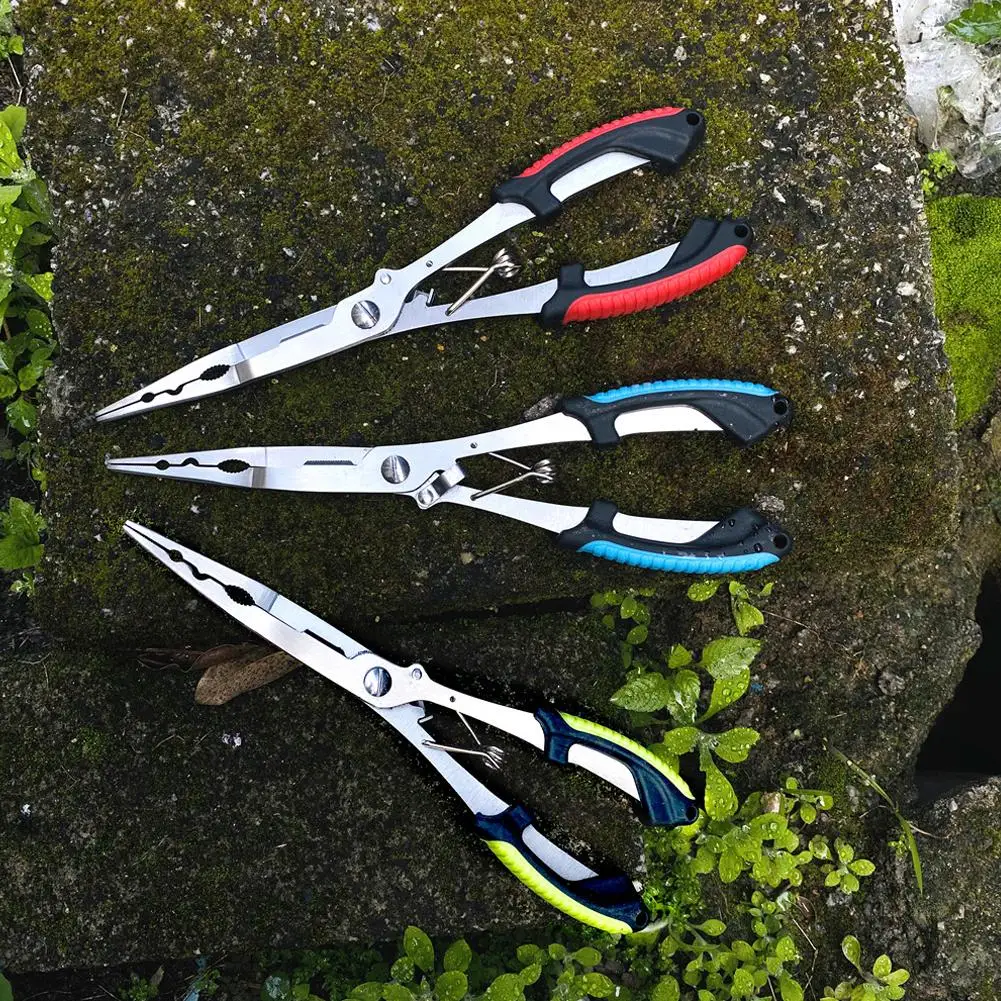 Fishing Pliers Long Nose Steel Hook Remover Cut Fishing Line Fishing Tied Hook Pliers Gripper For Freshwater Saltwater
