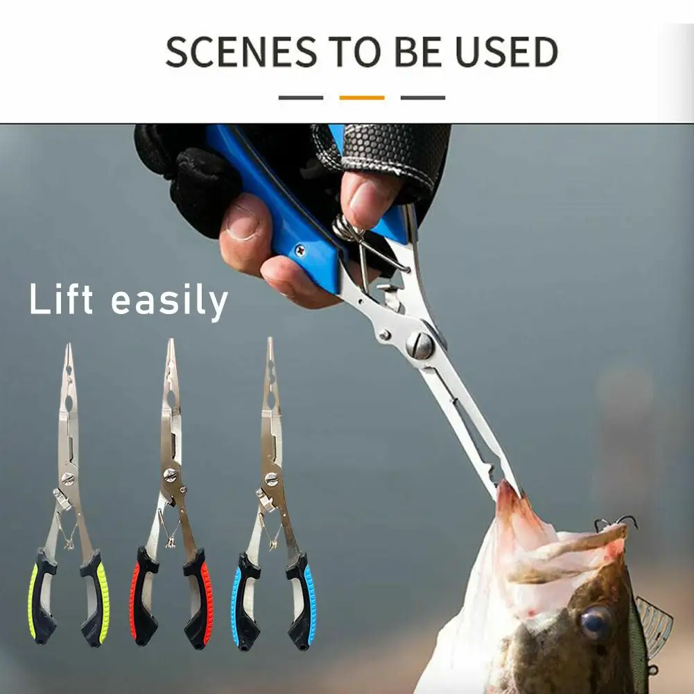 Fishing Pliers Long Nose Steel Hook Remover Cut Fishing Line Fishing Tied Hook Pliers Gripper For Freshwater Saltwater