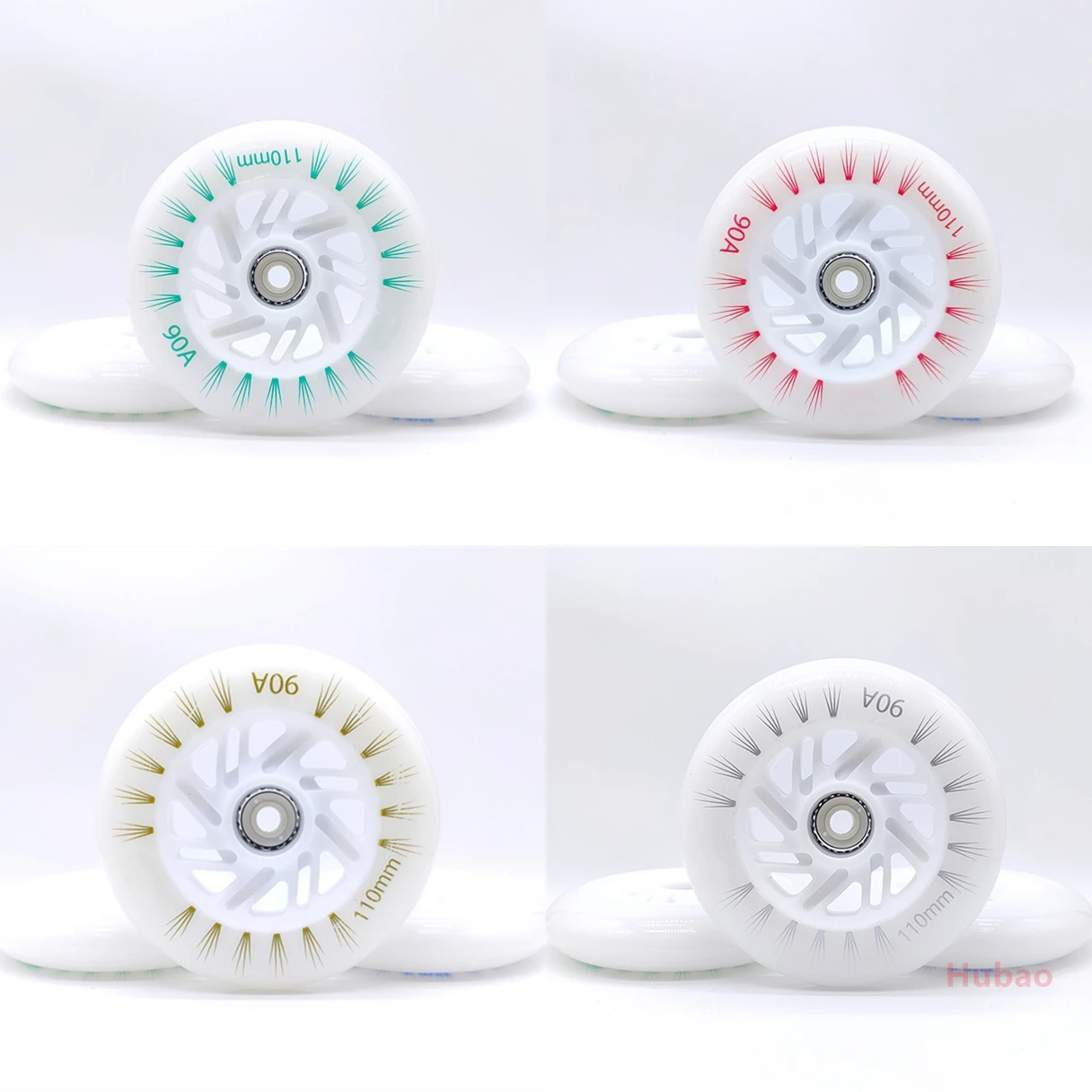 4pcs LED Flash Wheel 60/62/64/68/70/72/76//80mm Inline Skates 90/100/110/125mm Speed Skates Rock Fancy Roller Skates PU Tyres