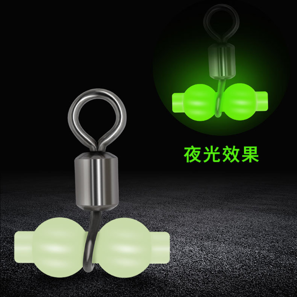 DNDYUJU 20pcs Fishing Barrel Rolling Swivels Luminous Gourd Fishing Lure Connector Brass Saltwater  Fishhook Fishing Tackle