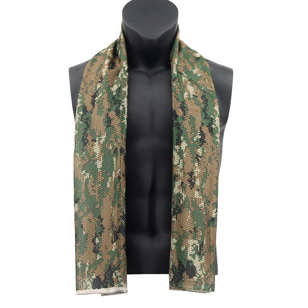 Hunting Mesh Breathable Scarf 165*48cm Tactical Bandana Special Operations Camouflage Face Towel Rifle Camouflage Net