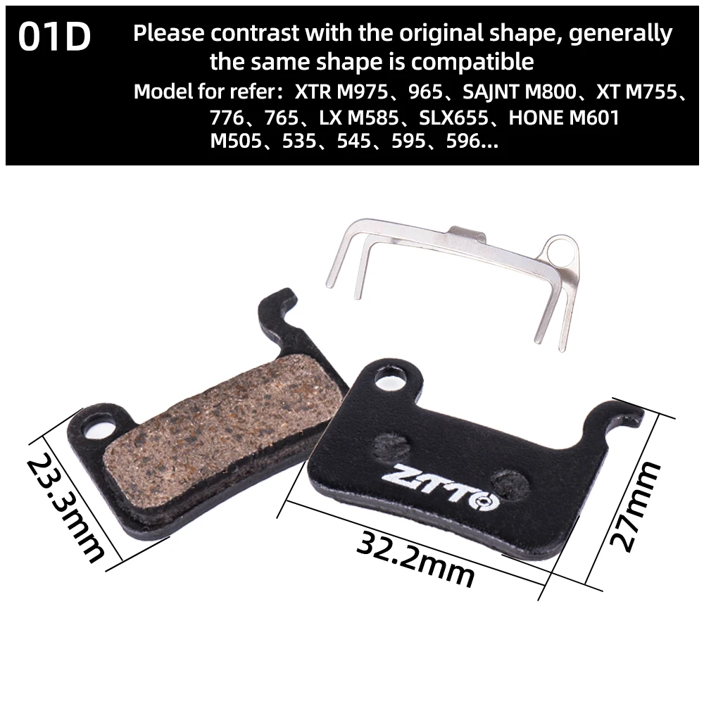 ZTTO 4Pairs MTB Semi Metal BIke Brake Pads Quiet Ceramic For Bicycle Disc Brake M8020 M6100 mt200 Guide Code E9 DB ER MT6 MT4