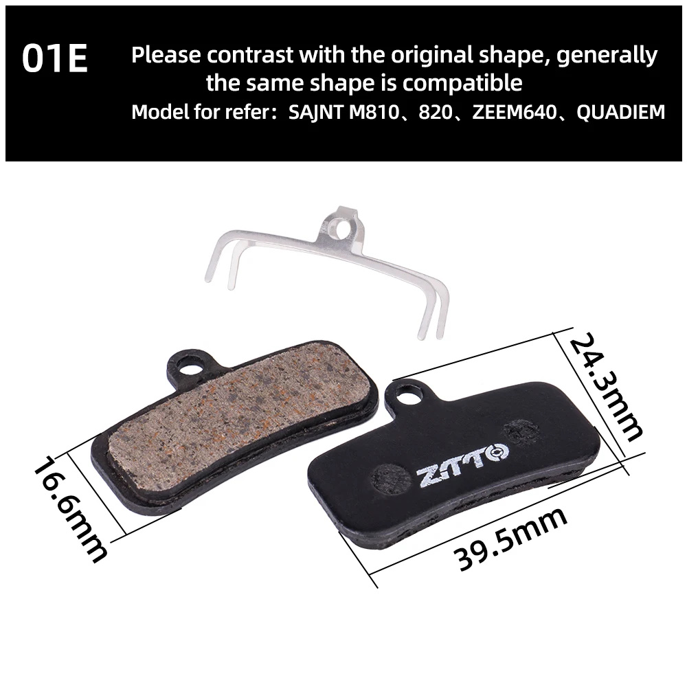 ZTTO 4Pairs MTB Semi Metal BIke Brake Pads Quiet Ceramic For Bicycle Disc Brake M8020 M6100 mt200 Guide Code E9 DB ER MT6 MT4