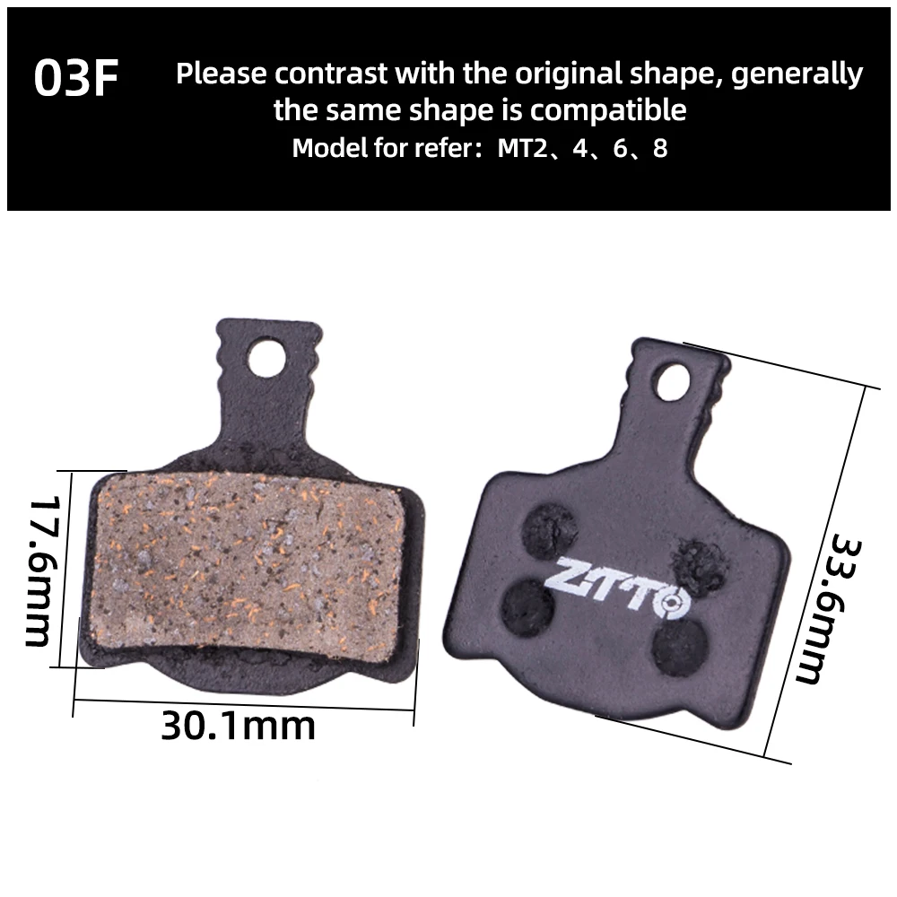 ZTTO 4Pairs MTB Semi Metal BIke Brake Pads Quiet Ceramic For Bicycle Disc Brake M8020 M6100 mt200 Guide Code E9 DB ER MT6 MT4