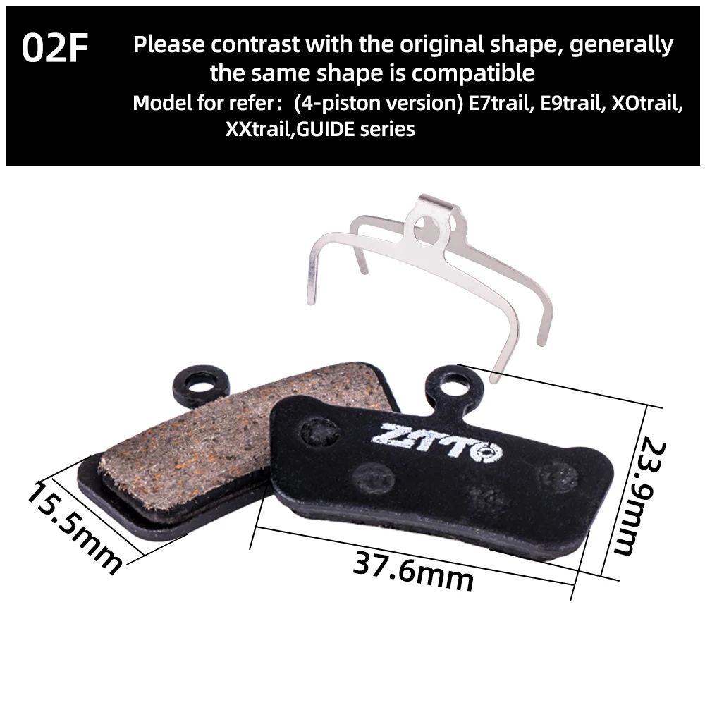 ZTTO 4Pairs MTB Semi Metal BIke Brake Pads Quiet Ceramic For Bicycle Disc Brake M8020 M6100 mt200 Guide Code E9 DB ER MT6 MT4