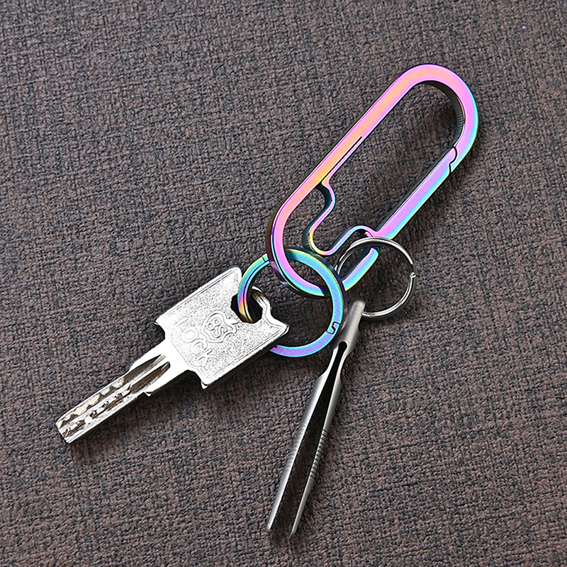 Outdoor Mini Titanium Alloy Professional Tweezers TC4 Clamp Portable Tweezers Clamp Wilderness Survival Small Tool Keychain