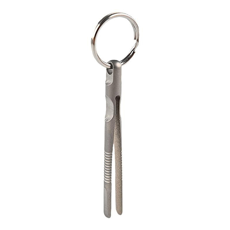 Outdoor Mini Titanium Alloy Professional Tweezers TC4 Clamp Portable Tweezers Clamp Wilderness Survival Small Tool Keychain