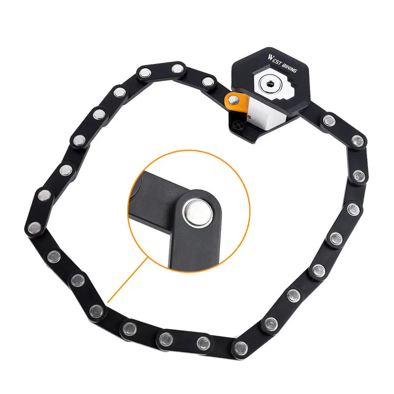 WEST BIKING Bike Folding Lock Portable Alloy Steel Anti-theft Safety Lock Motorcycle E-bike Lock MTB Road Bike Accessories