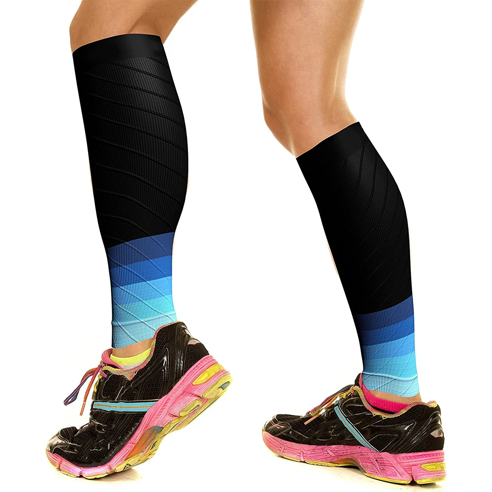 1Pair Sports Calf Compression Sleeves Calf Cramp Shin Splint Support Leg Compression Socks for Pain Relief,Running,Work,Travel