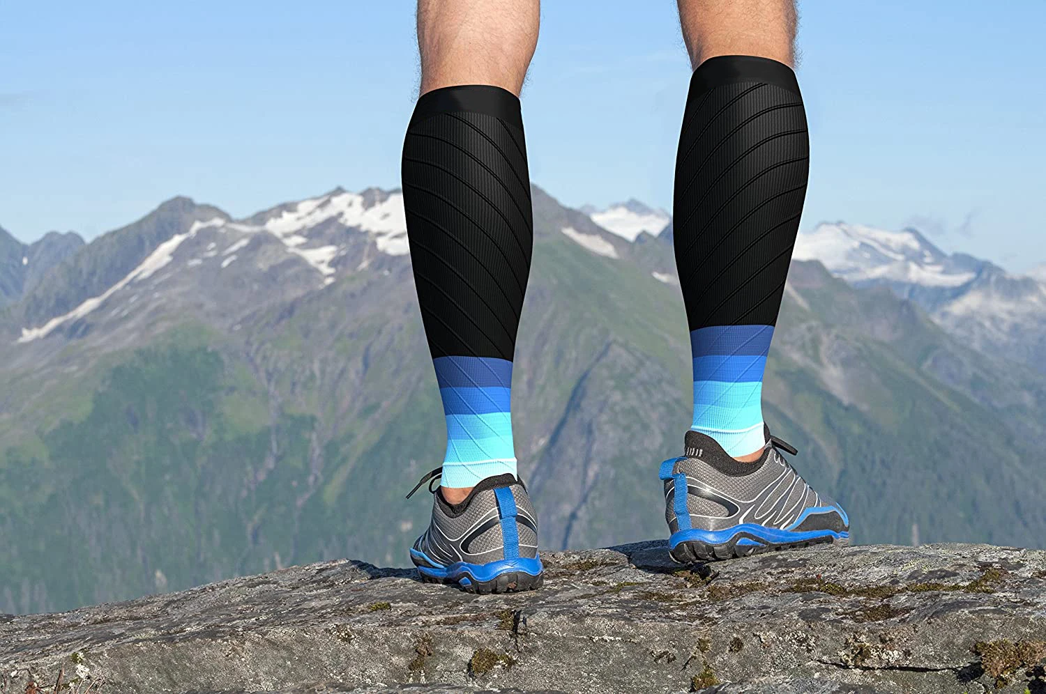 1Pair Sports Calf Compression Sleeves Calf Cramp Shin Splint Support Leg Compression Socks for Pain Relief,Running,Work,Travel