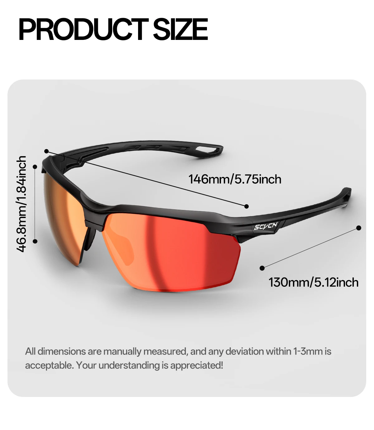 SCVCN Cycling Glasses Polarised Sunglasses Sports Glasses MTB Glasses Cycling Glasses Men Road Bike for Women Cycle Goggles