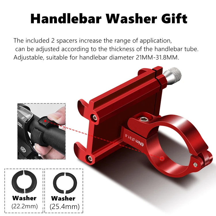 GUB G81 Aluminum Bicycle Phone Holder For 3.5-6.2 inch Smartphone Adjustable Support GPS Bike Phone Stand Mount Bracket