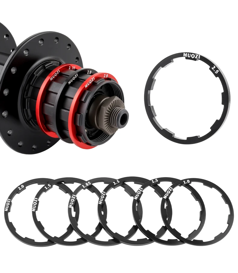 MUQZI 5pcs Bike Hub Washer 7 8 9 10 11 12 Speed Cassette Flywheel Spacer 1mm 1.5mm 1.85mm 2mm 2.18mm 2.35mm 2.5mm Freehub Gasket