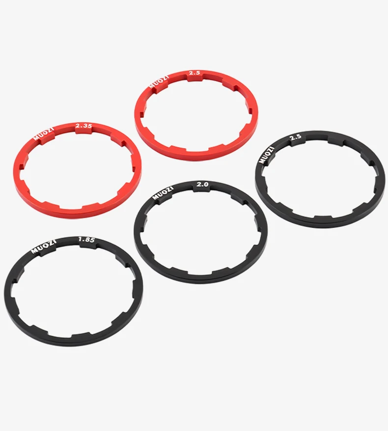 MUQZI 5pcs Bike Hub Washer 7 8 9 10 11 12 Speed Cassette Flywheel Spacer 1mm 1.5mm 1.85mm 2mm 2.18mm 2.35mm 2.5mm Freehub Gasket