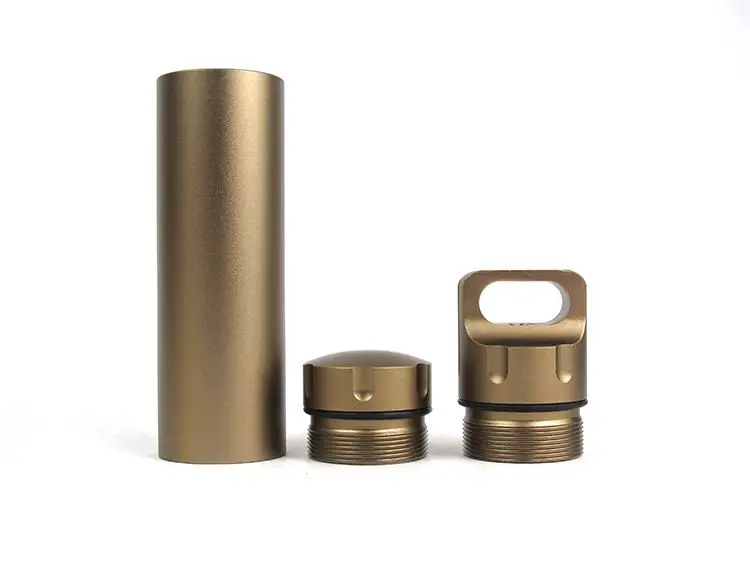 Portable Waterproof Capsule Seal Bottle Aluminum Alloy Outdoor Survival Pill Box Multifunctional Container Sealed Tank Canister