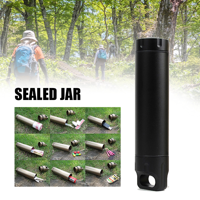 Portable Waterproof Capsule Seal Bottle Aluminum Alloy Outdoor Survival Pill Box Multifunctional Container Sealed Tank Canister