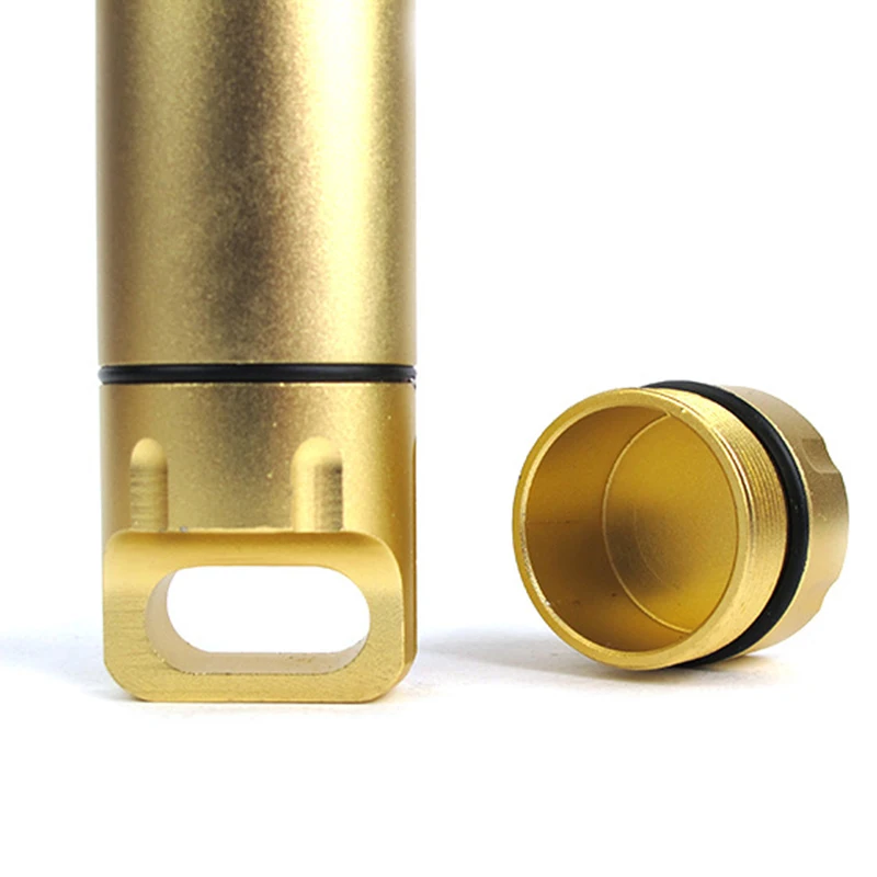 Portable Waterproof Capsule Seal Bottle Aluminum Alloy Outdoor Survival Pill Box Multifunctional Container Sealed Tank Canister