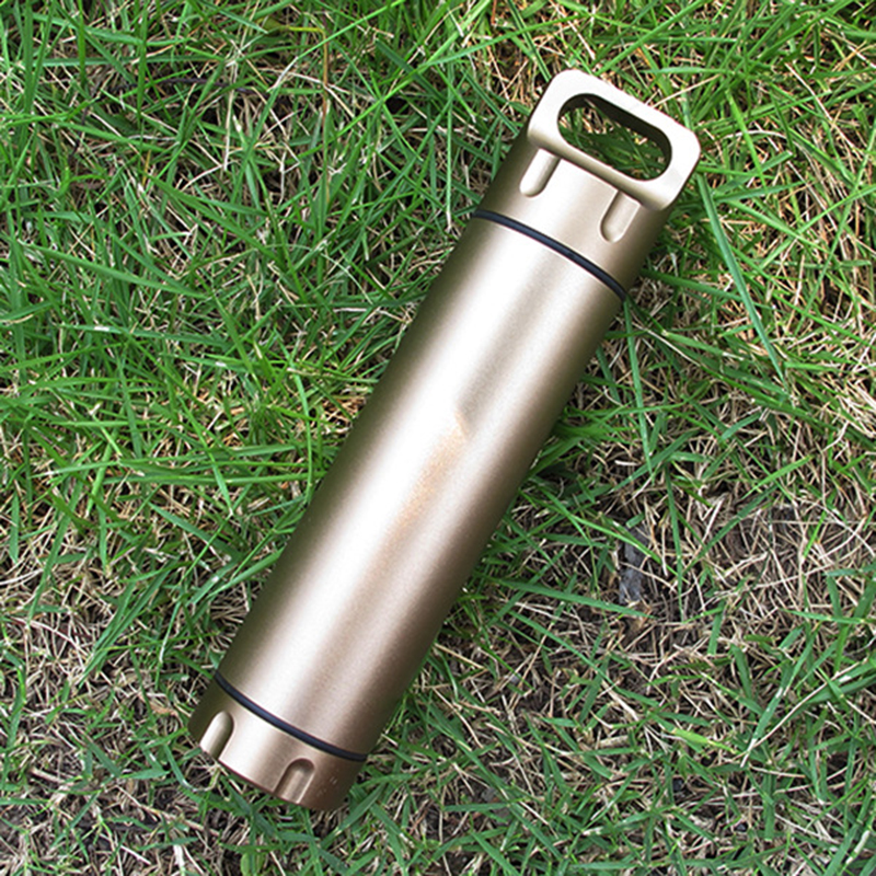 Portable Waterproof Capsule Seal Bottle Aluminum Alloy Outdoor Survival Pill Box Multifunctional Container Sealed Tank Canister