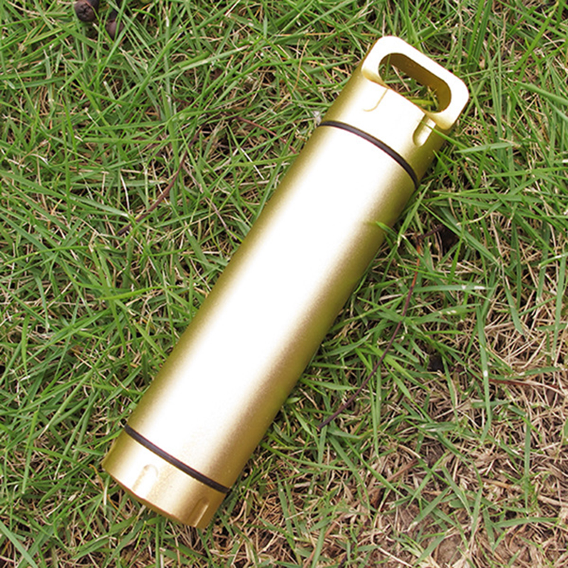 Portable Waterproof Capsule Seal Bottle Aluminum Alloy Outdoor Survival Pill Box Multifunctional Container Sealed Tank Canister
