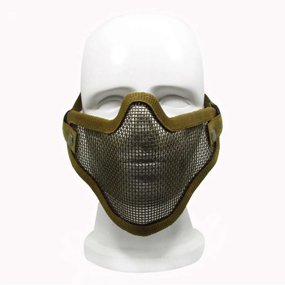 Field Wargame Tribal Mask Net Metal MeshHalf Face Hunting Tactical Protective Mask