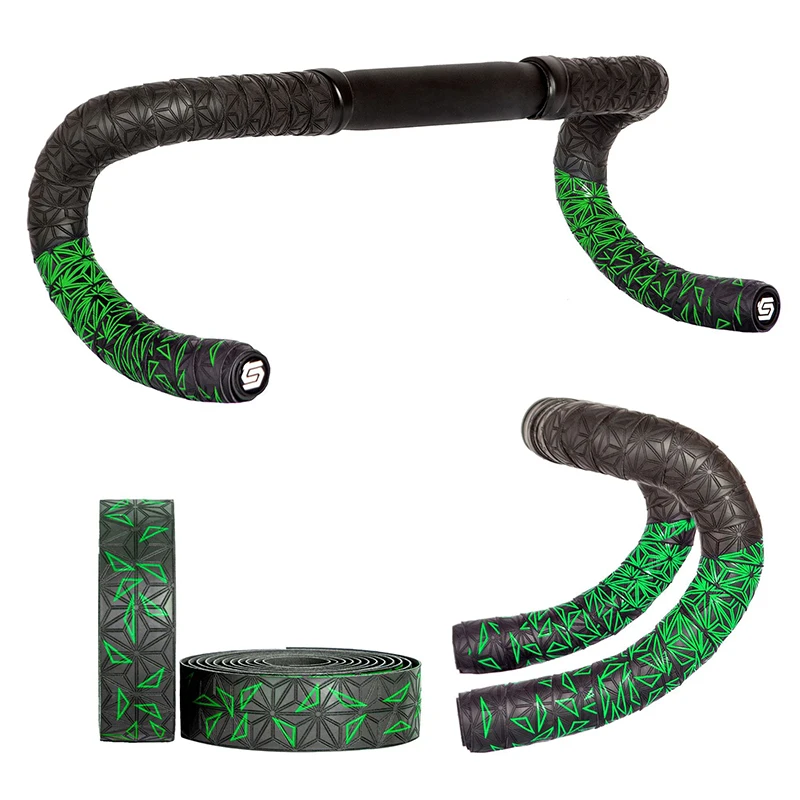 1pair New Bike Tape Double-Color Road Bicycle Chrysanthemum Pattern Bar Tape EVA+PU Oft Anti-Vibration Wrap Tape Durable Bartape